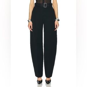 Alexander Wang Black High Waist Barrel Leg Wool Pants
